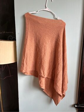 J. Crew Asymmetrical Poncho in Tan/Orange